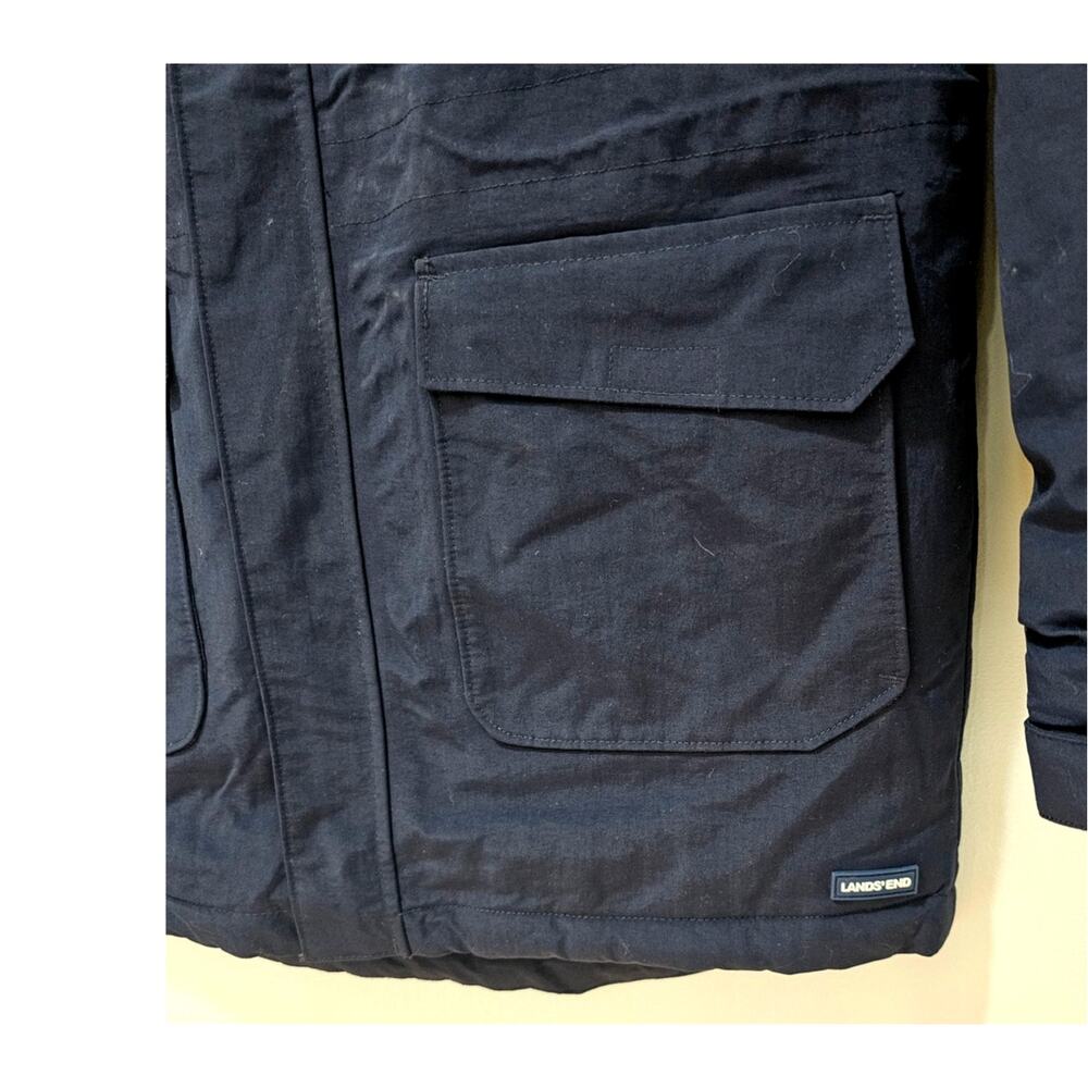 Lands’ End Boys Hooded Insulated Winter Parka Navy XL 14-16 Grow Along - Picture 9 of 9